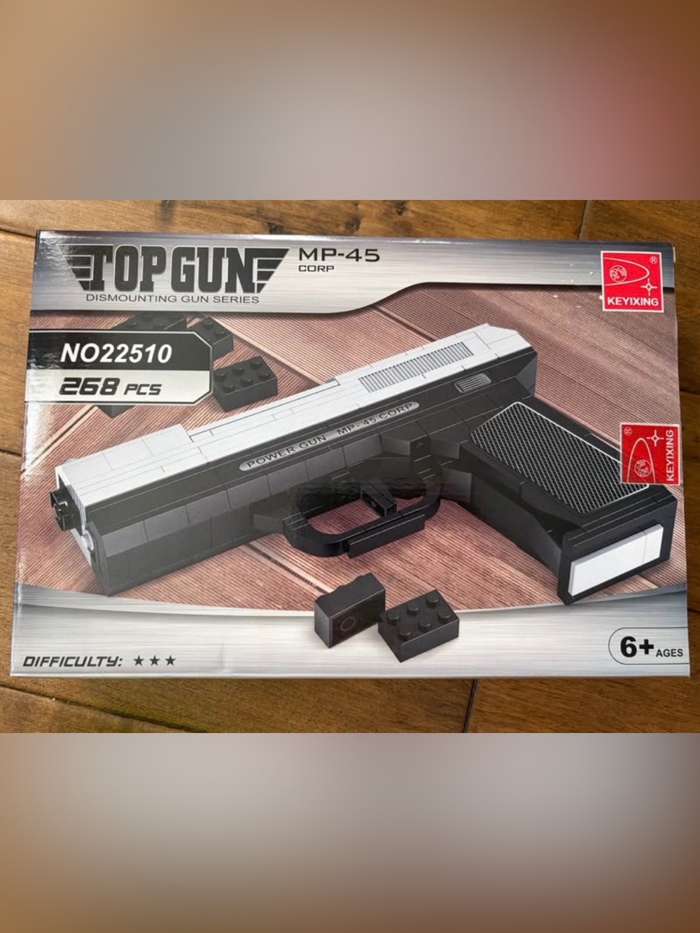 ✨BNIB✨ Top Gun MP-45 Toy Brick Pistol - Black & Silver